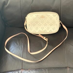 Coach Beige Floral Crossbody Bag